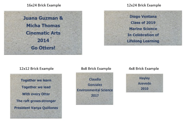 Examples of different size engravings